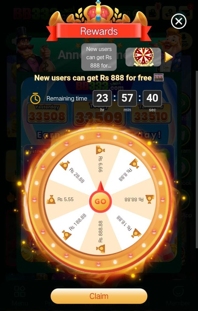 BB333 Game rewards and bonuse