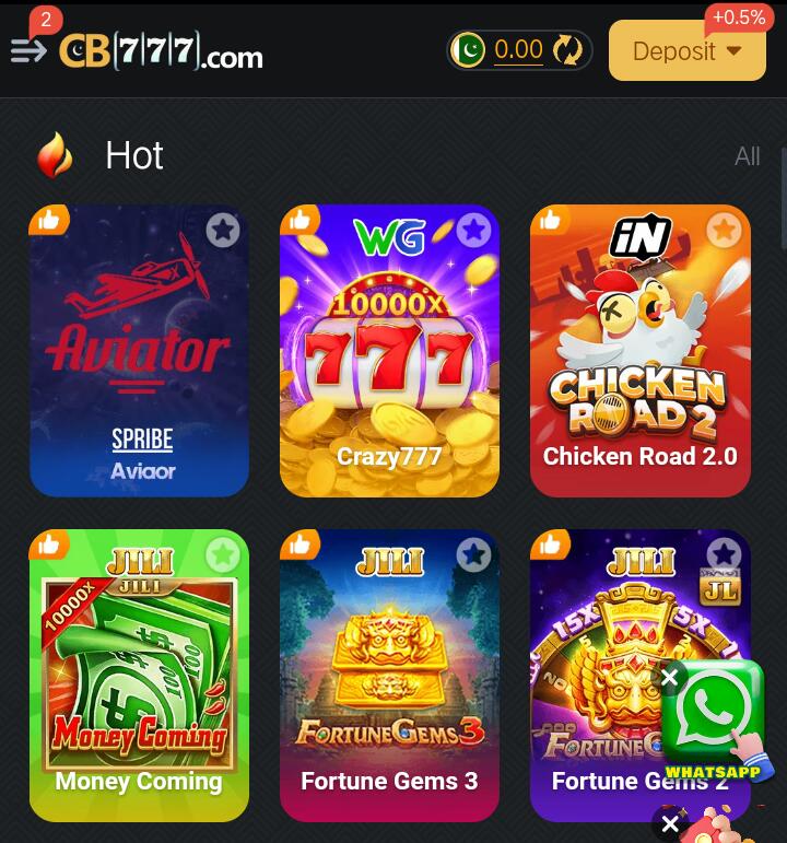 CB777 Game Bonuse and rewards