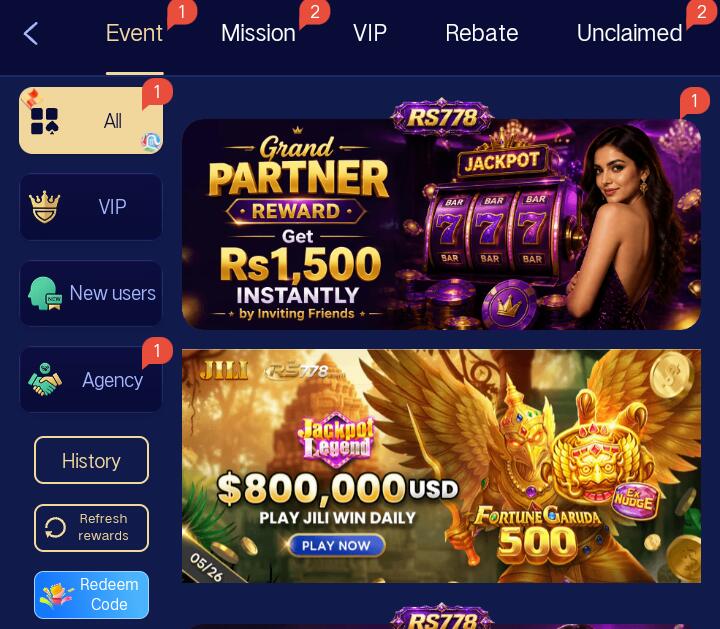 RS778 Game Bonuse and rewards